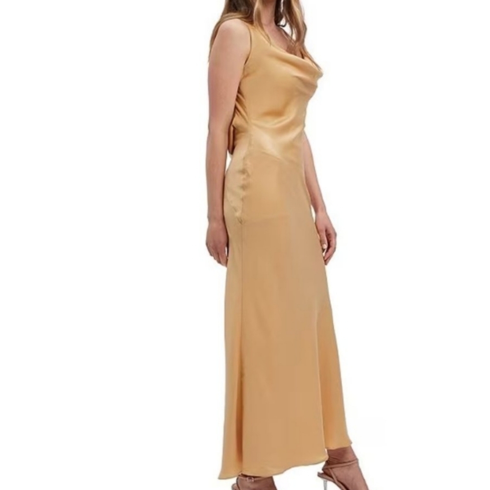 Gold Cowl Back Dress Size L
